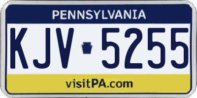PA license plate KJV5255