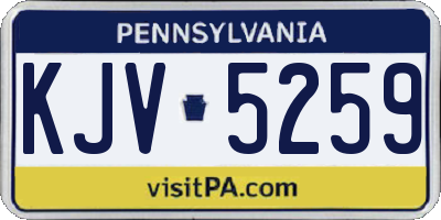 PA license plate KJV5259