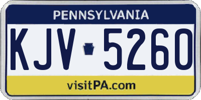 PA license plate KJV5260