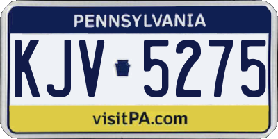 PA license plate KJV5275