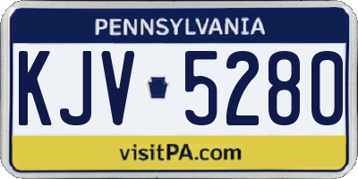 PA license plate KJV5280