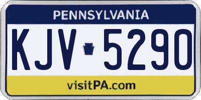 PA license plate KJV5290