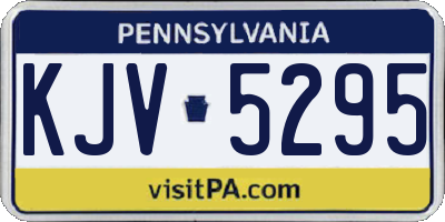 PA license plate KJV5295