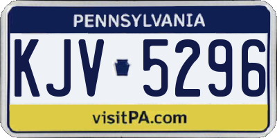 PA license plate KJV5296
