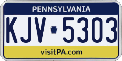 PA license plate KJV5303