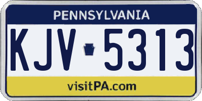PA license plate KJV5313