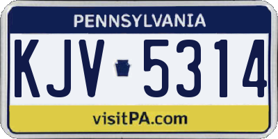 PA license plate KJV5314