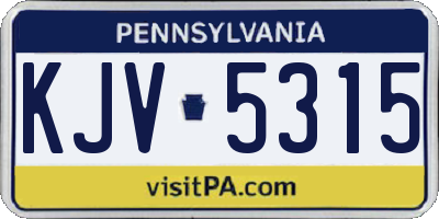 PA license plate KJV5315