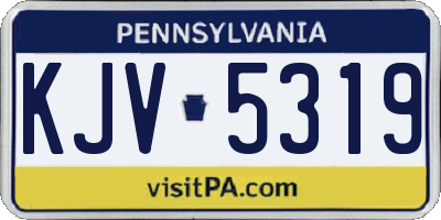 PA license plate KJV5319