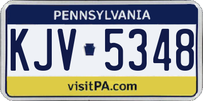 PA license plate KJV5348