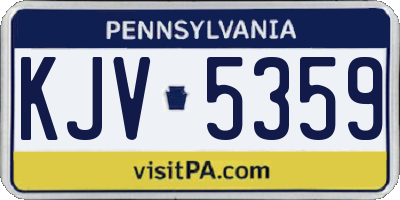 PA license plate KJV5359
