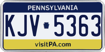 PA license plate KJV5363