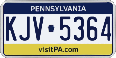 PA license plate KJV5364