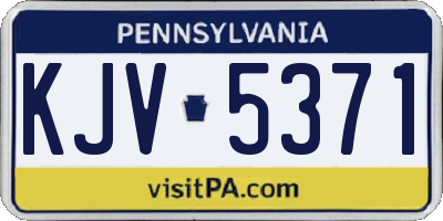 PA license plate KJV5371