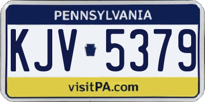 PA license plate KJV5379
