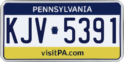 PA license plate KJV5391