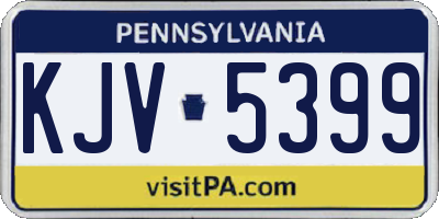 PA license plate KJV5399