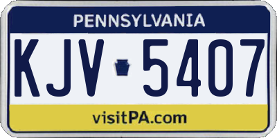 PA license plate KJV5407