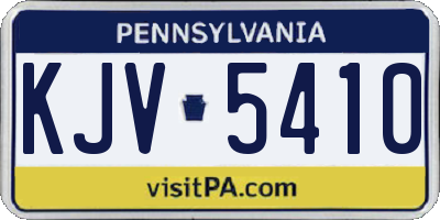 PA license plate KJV5410