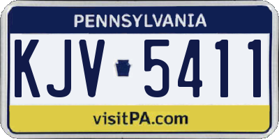 PA license plate KJV5411