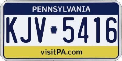 PA license plate KJV5416