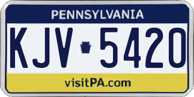 PA license plate KJV5420