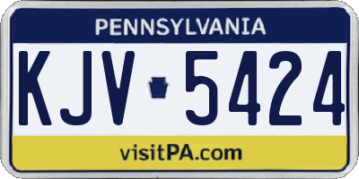 PA license plate KJV5424