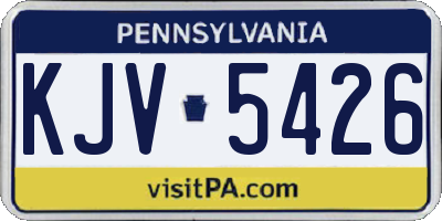 PA license plate KJV5426