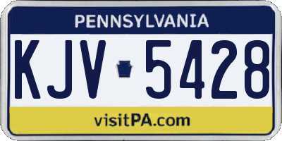 PA license plate KJV5428