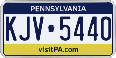 PA license plate KJV5440