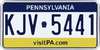 PA license plate KJV5441