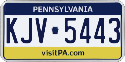 PA license plate KJV5443