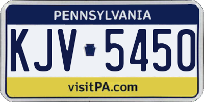 PA license plate KJV5450