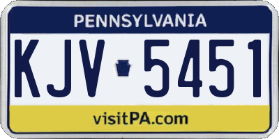 PA license plate KJV5451