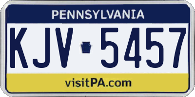 PA license plate KJV5457