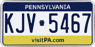 PA license plate KJV5467