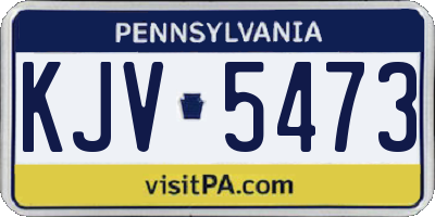 PA license plate KJV5473