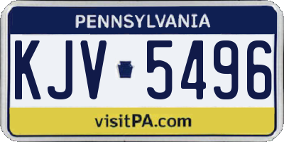 PA license plate KJV5496