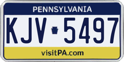 PA license plate KJV5497