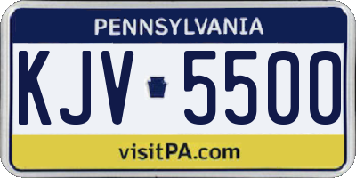 PA license plate KJV5500