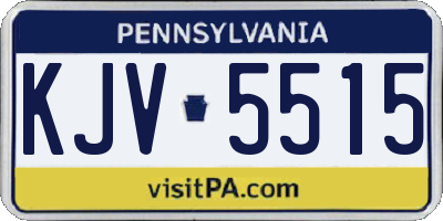 PA license plate KJV5515