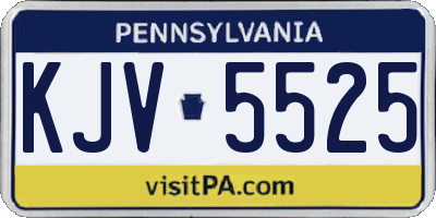 PA license plate KJV5525