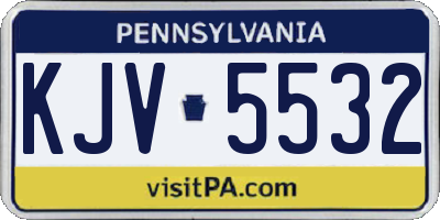 PA license plate KJV5532