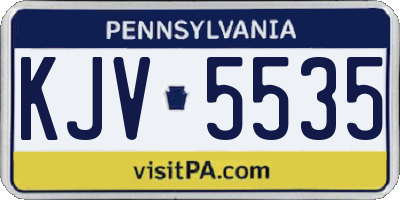 PA license plate KJV5535