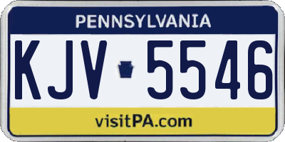 PA license plate KJV5546