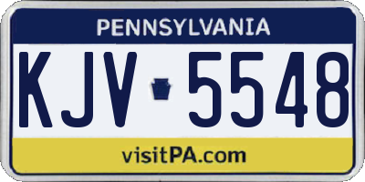 PA license plate KJV5548