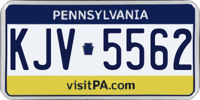 PA license plate KJV5562