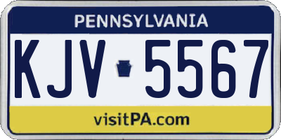 PA license plate KJV5567
