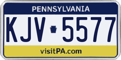 PA license plate KJV5577