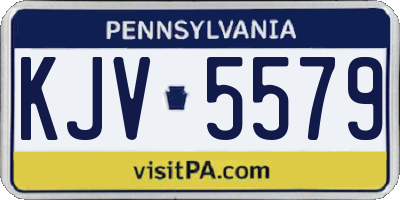 PA license plate KJV5579